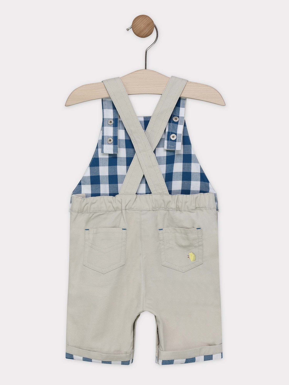 Baby boys' white short dungarees