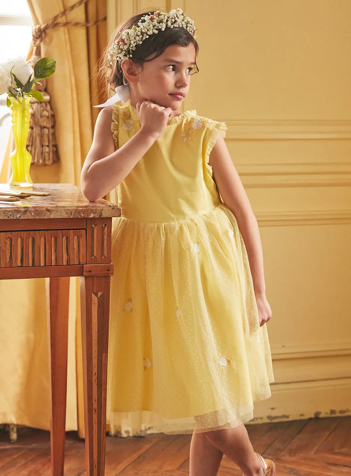 EMBROIDERED YELLOW DRESS – dèq 39,99€